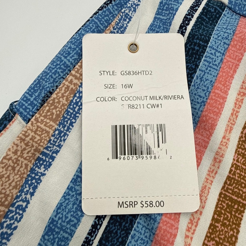 Zac & Rachel New Millennium Skort 16W NWT Striped Pull On Coconut Milk Riviera - Picture 6 of 10